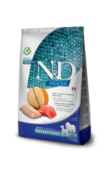 Farmina N&amp;amp;D Ocean Dog Salmon, Codfish &amp;amp; Cantaloupe Melon Adult Medium &amp;amp; Maxi сухой беззерновой корм для взрослых собак средних и крупных пород с лососем, треской и дыней - 2,5 кг