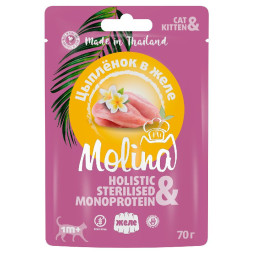 Molina влажный корм для котят и кошек с цыпленком, в желе, в паучах  - 70 г x 24 шт