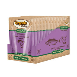 Organic Сhoice Low Grain влажный корм для кошек с тунцом и говядиной в желе, в паучах - 70 г х 12 шт