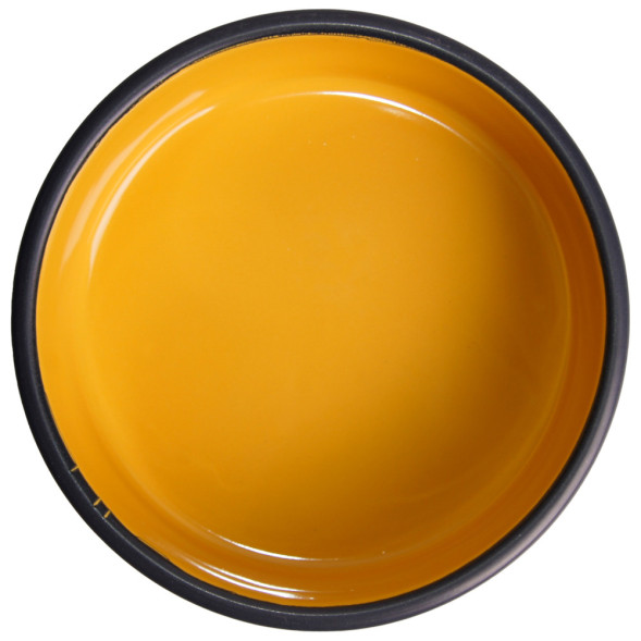 Mr.Kranch миска керамическая для собак, 420 мл, черная с желтым