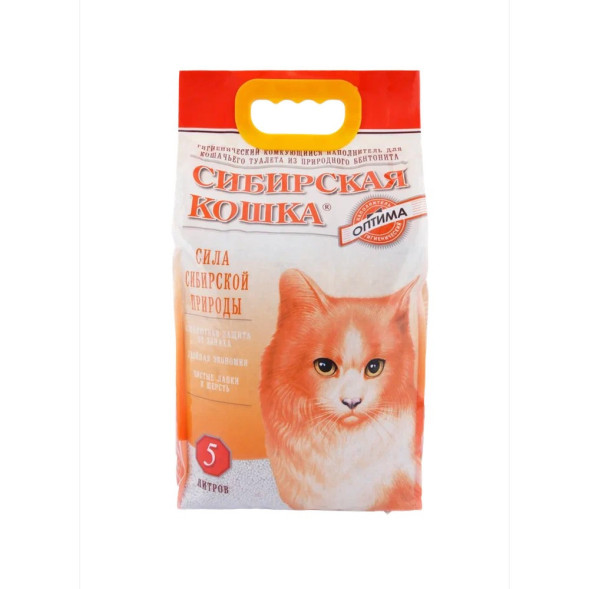 Сибирская Кошка Оптима комкующийся наполнитель для кошачьего туалета - 5 л (4 кг)