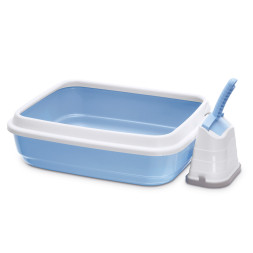 IMAC DUO туалет-лоток для кошек с совочком на подставке, 50х40х15 см, голубой