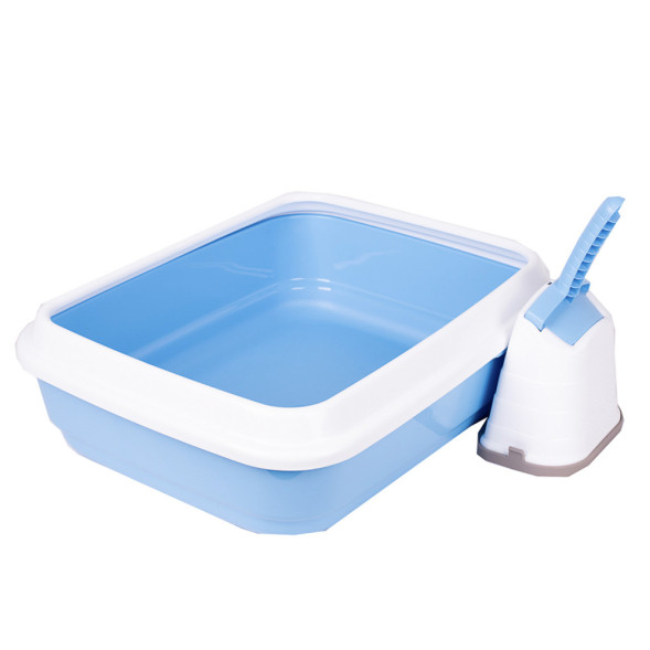 IMAC DUO туалет-лоток для кошек с совочком на подставке, 50х40х15 см, голубой