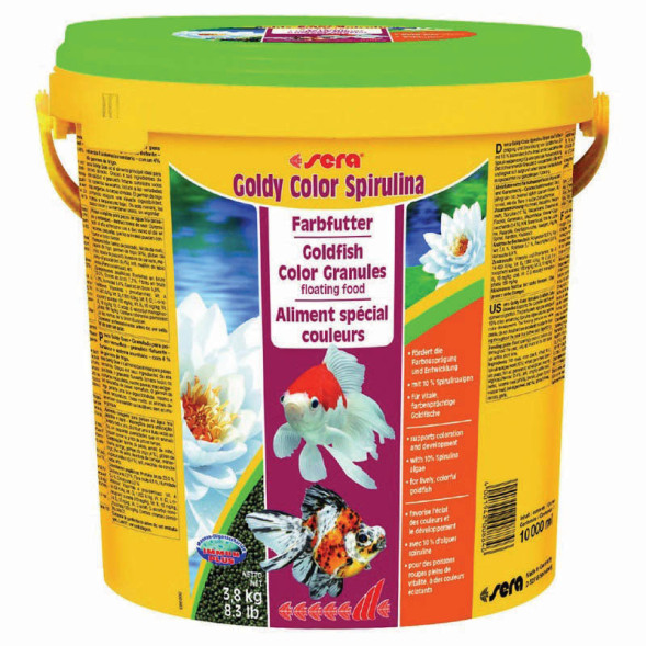 Sera Goldy Color Spirulina Корм для золотых рыб в гранулах для улучшения окраски - 3,8 кг