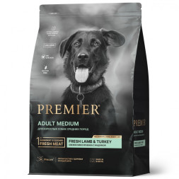 Premier Dog Lamb&amp;amp;Turkey ADULT Medium (Свежее мясо ягненка с индейкой для собак средних пород) 10 кг