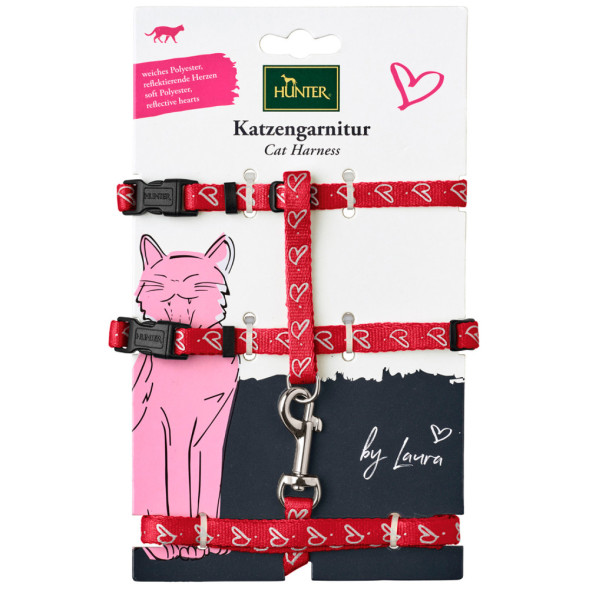 Hunter шлейка для кошек и собак by Laura нейлон красная