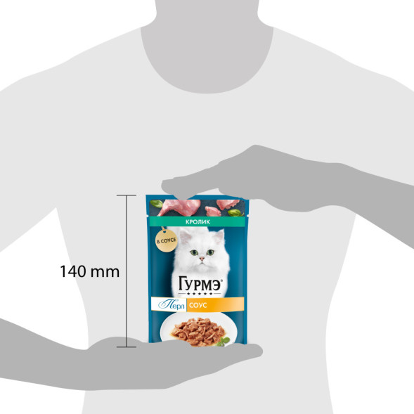 Гурмэ Перл Нежное филе влажный корм для кошек, со вкусом кролика в соусе - 75 г х 26 шт