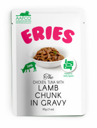 Pettric ERIES влажный корм для кошек с ягненком, тунцом и курицей, кусочки в соусе, в паучах - 85 г х 12 шт