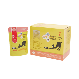 MEO влажный корм для взрослых кошек с тунцом и красным окунем в желе, в паучах - 80 г х 12 шт