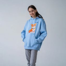 Monge Gift M худи  AVALON корги, голубой