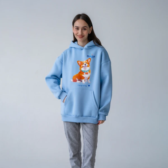 Monge Gift M худи  AVALON корги, голубой