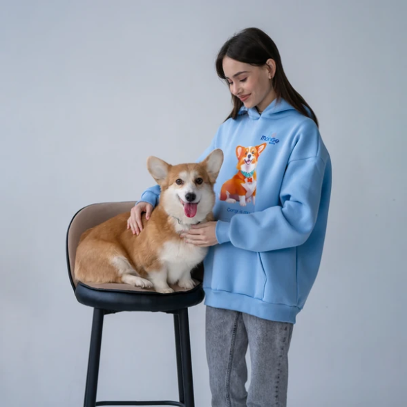 Monge Gift M худи  AVALON корги, голубой
