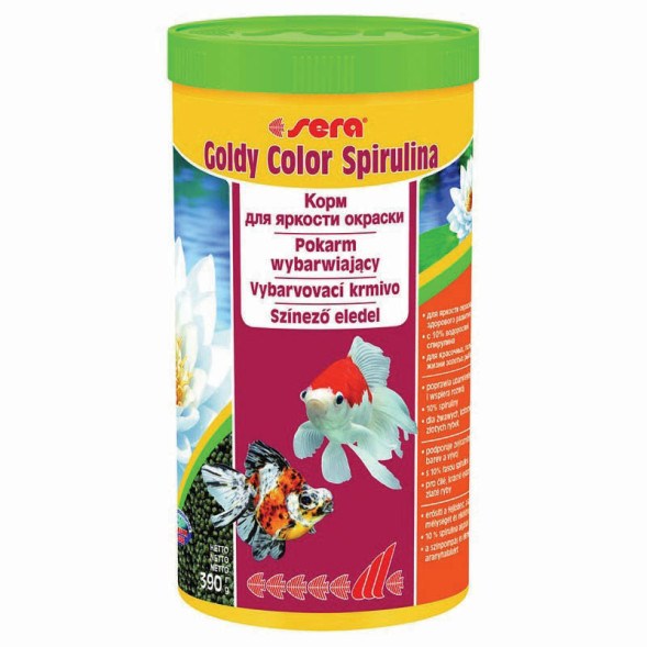 Sera Goldy Color Spirulina Корм для золотых рыб в гранулах для улучшения окраски - 390 г