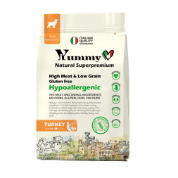 Yummy Linea сухой низкозерновой корм для взрослых собак средних пород, с индейкой - 2,5 кг