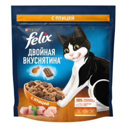 Сухой корм FELIX Двойная вкуснятина с птицей 600г