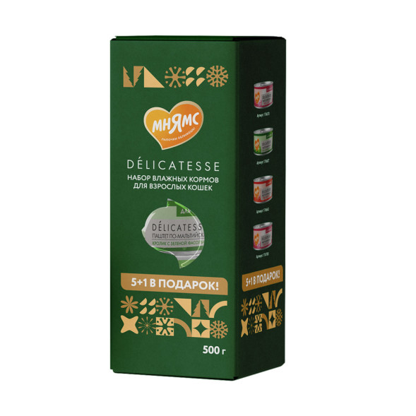 Мнямс новогодний набор консервов для кошек - 5+1 в подарок