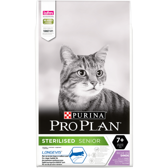 Pro Plan Cat Senior 7+ Sterilised сухой корм для стерилизованных кошек старше 7 лет с индейкой - 10 кг