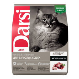 Darsi Adult сухой корм для взрослых кошек ассорти мясное - 1,8 кг