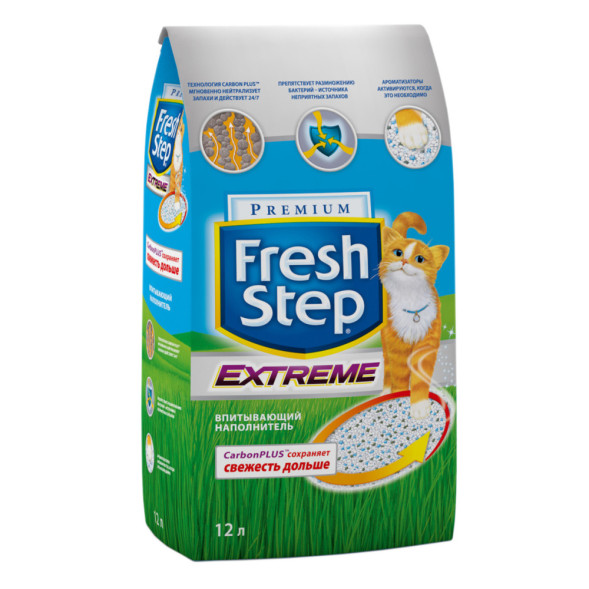 Fresh Step Extreme наполнитель впитывающий с тройным контролем запахов - 12 л (6,35 кг)