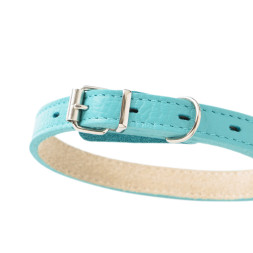 Mr.Kranch ошейник для собак, из натуральной кожи, прямой, 39-50 см, бирюзовый