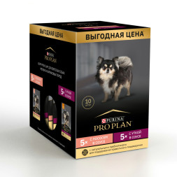 Pro Plan MIX набор паучей для взрослых собак мелких пород с лососем; с уткой - 85 г х 10 шт