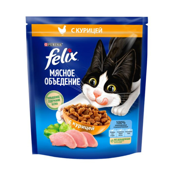 Сухой корм для кошек Felix Мясное объедение сnbsp;курицей 600 г