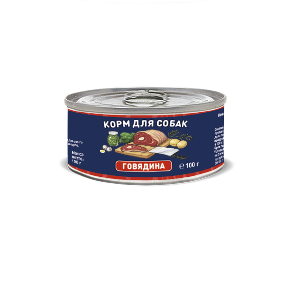 Solid Natura Holistic Говядина влажный корм для собак жестяная банка 0,1 кг (24 шт в уп)