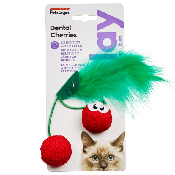 Petstages Dental Вишни игрушка для кошек с кошачьей мятой, 7 см