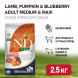 Farmina N&amp;amp;D Pumpkin Dog Grain Free Lamb &amp;amp; Blueberry Adult Medium &amp;amp; Maxi сухой беззерновой корм для взрослых собак средних и крупных пород с ягненком, черникой и тыквой - 2,5 кг