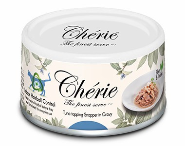 Pettric Cherie Hairball Control влажный корм для кошек с тунцом и луцианом в подливе - 80 г х 24 шт