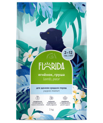 Florida сухой корм для щенков средних пород с ягненком и грушей - 3 кг