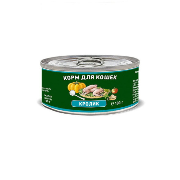 Консервы Solid Natura с кроликом для кошек - 100 г х 24 шт