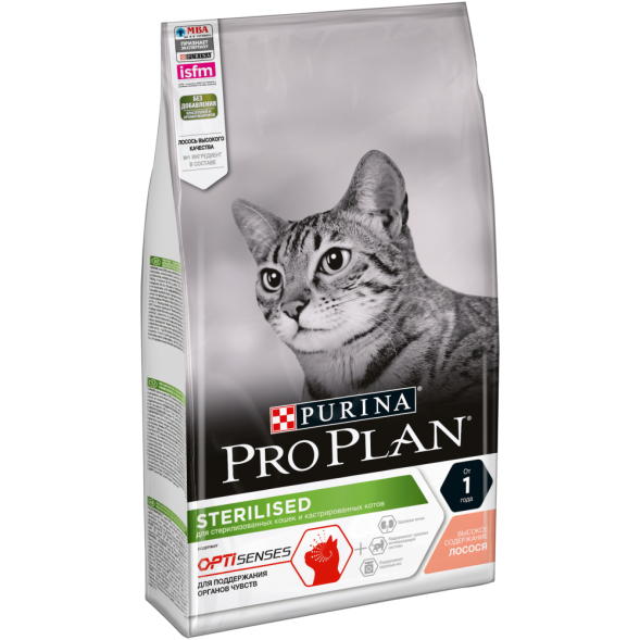 Pro Plan Cat Adult Sterilised Sensitive сухой корм для стерилизованных кошек для поддержания органов чувств с лососем - 1,5 кг