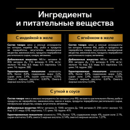 Purina Pro Plan набор паучей для взрослых кошек вкусные кусочки с индейкой в желе, нежные кусочки с уткой в соусе, вкусные кусочки с ягненком в желе - 85 г х 40 шт