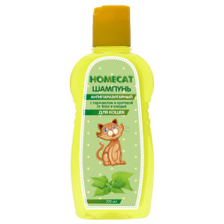 HOMECAT шампунь антипаразитный для кошек с гераниолом и крапивой - 220 мл