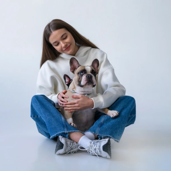 Monge Gift M худи AVALON французский бульдог, молочно-белый