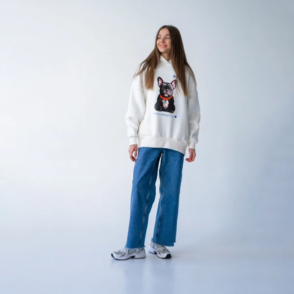 Monge Gift M худи AVALON французский бульдог, молочно-белый