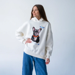 Monge Gift M худи AVALON французский бульдог, молочно-белый