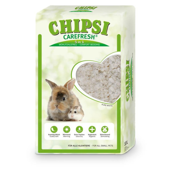 CareFresh Chipsi Pure White целлюлозный наполнитель для мелких домашних животных и птиц - 10 л