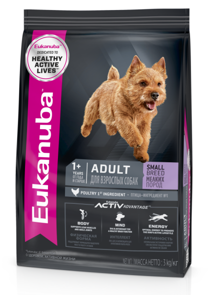 Сухой корм Eukanuba Adult Small Breed для собак мелких пород с курицей - 15 кг
