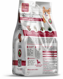 Clan Classic Active 25/16 сухой корм для активных взрослых собак мелких пород с говядиной и индейкой - 400 г