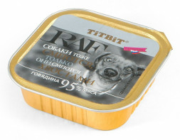 TiTBiT RAF влажный корм для собак с говядиной, в ламистерах - 100 г х 15 шт