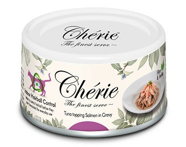Pettric Cherie Hairball Control влажный корм для кошек с тунцом и лососем в подливе - 80 г х 24 шт