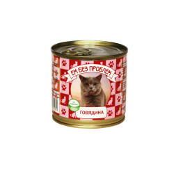 Ем без проблем влажный корм для кошек с говядиной, в консервах - 250 г х 15 шт