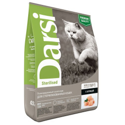Darsi Sterilised сухой корм для стерилизованных кошек с курицей - 300 г