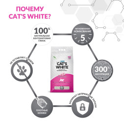 Cats White Baby Powder наполнитель комкующийся для кошачьего туалета с ароматом детской присыпки - 5 л