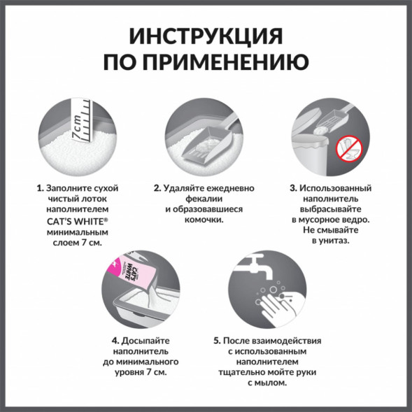 Cats White Baby Powder наполнитель комкующийся для кошачьего туалета с ароматом детской присыпки - 5 л