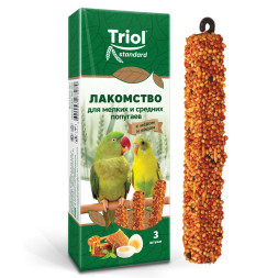 Triol Standard лакомство для мелких и средних попугаев с мёдом и яйцом - 80 г (3 шт)