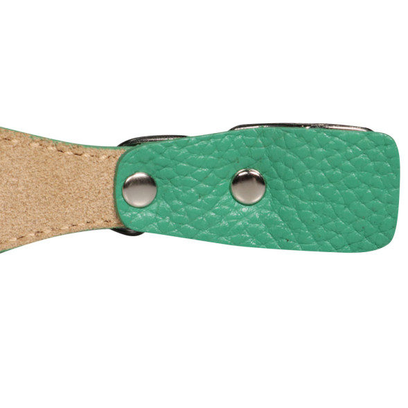 Mr.Kranch ошейник для собак из натуральной кожи с QR-адресником, 30-35 см, зеленый