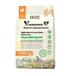 Yummy Linea сухой низкозерновой корм для взрослых собак мелких и миниатюрных пород, с индейкой - 2,5 кг